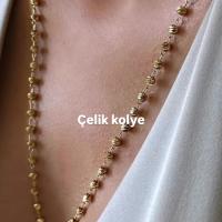 Çelik 55 cm toplu model kolye