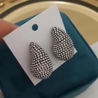 Damla model silver taşlı küpe 