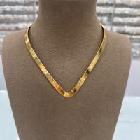 Gold renk v model plaka kolye kolye