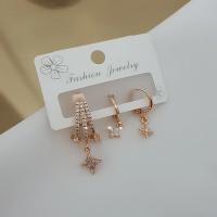 Vip 3 lü yildiz sallantili küpe set