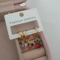 Vip çileklik 3 lü küpe set