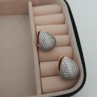 Vip damla model silver taşlı cift tarafli küpe 