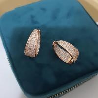 Vip oval model iç ve dıştan taşlı model küpe 