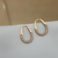 Vip taşlı oval küpe zirkon tas