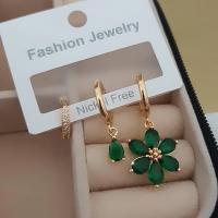 Vip yesil cicekli kupe set